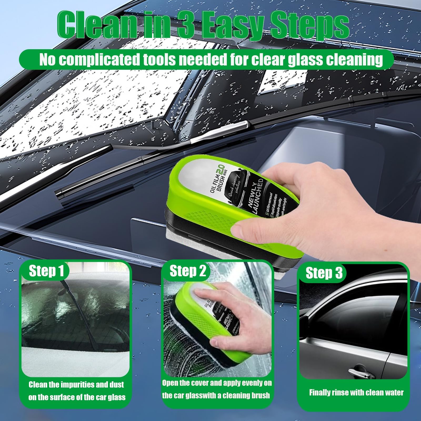 2 Set Clear Vision Windshield Cleaner,Clear 0.5 Fl Oz (Pack of 2), 2pcs