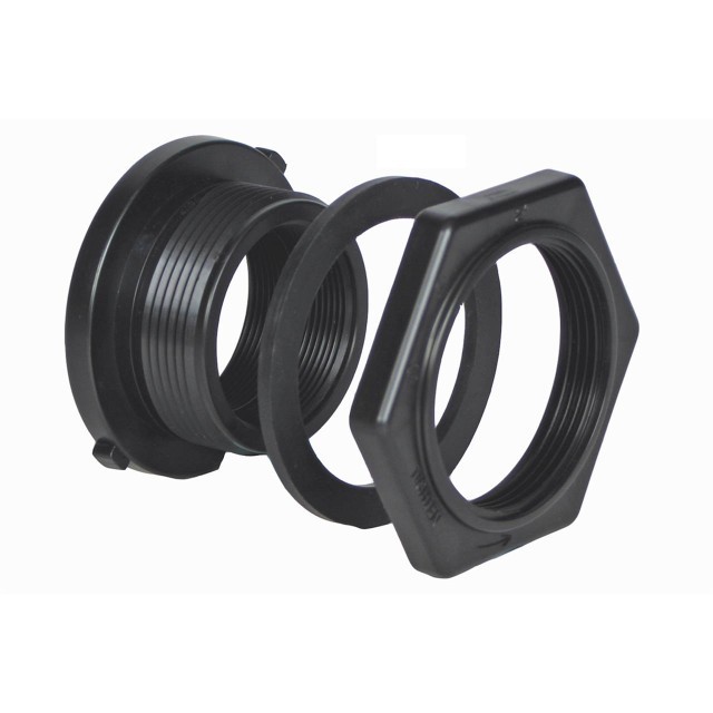 1″ Bulkhead fitting w/nut and 1 EPDM gasket
