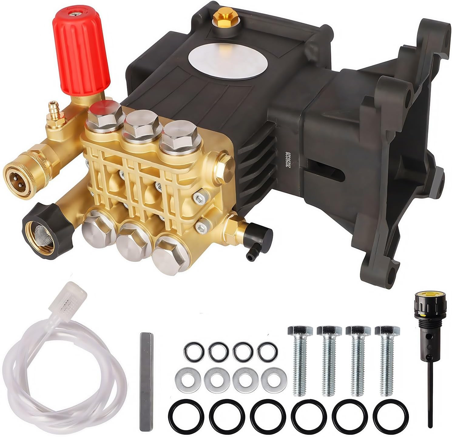 Biswing Pressure Washer Pump, 1″ Shaft Horizontal Triplex Plunger, 4400 PSI Max,