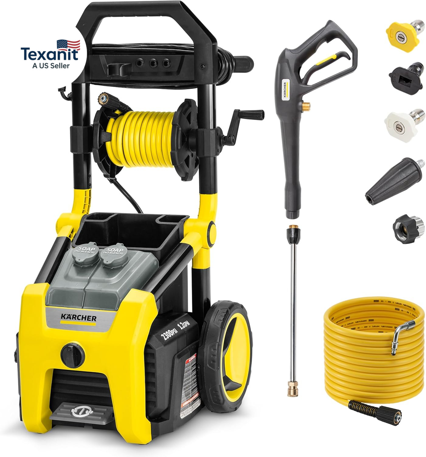 Kärcher Pressure Washer K2300PS, CETA Certified, 4 Spray Nozzles, Detergent Tank