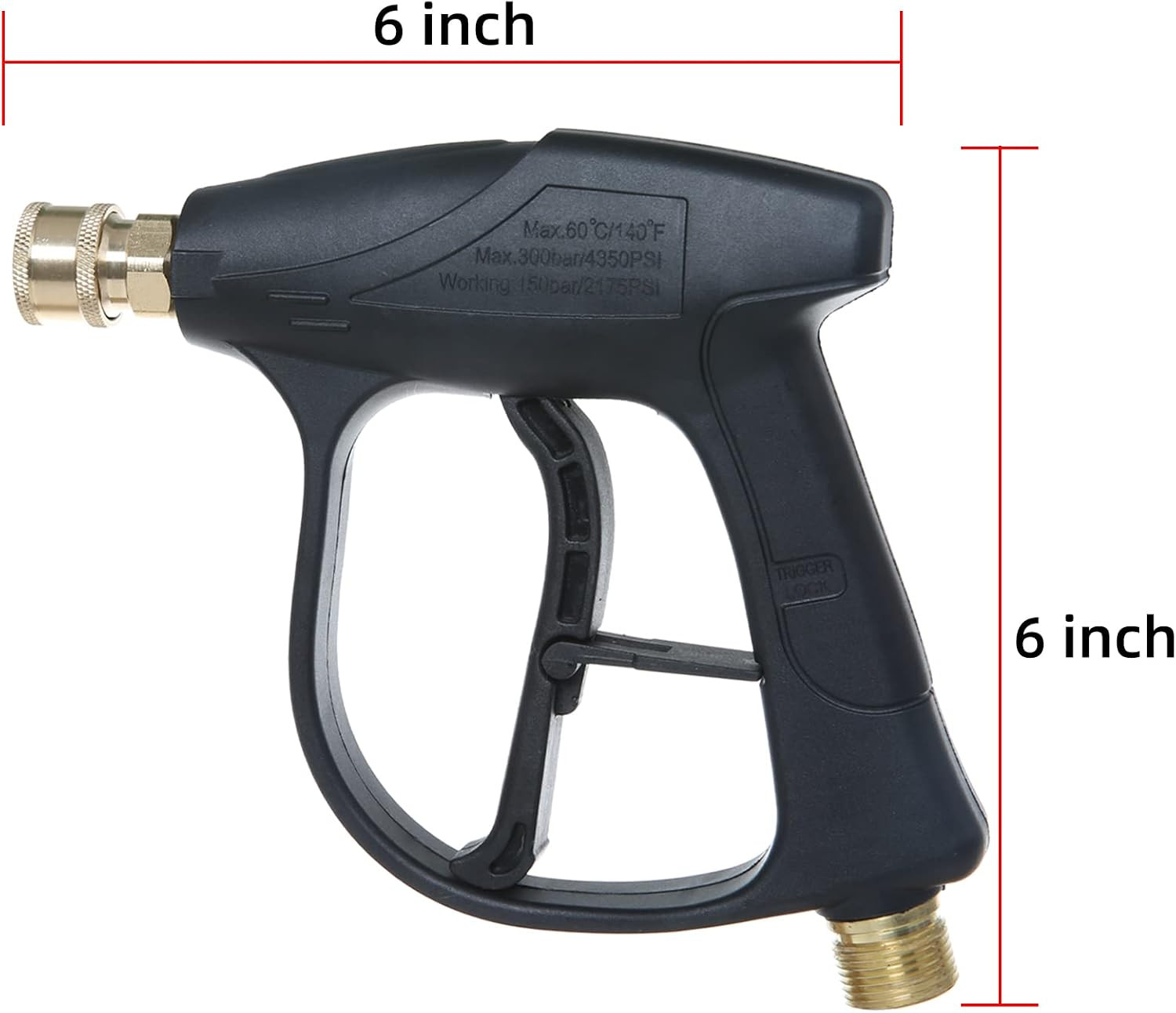 Sooprinse High Pressure Washer Gun 3000 PSI Max, Power Washer Short Gun with 1/4