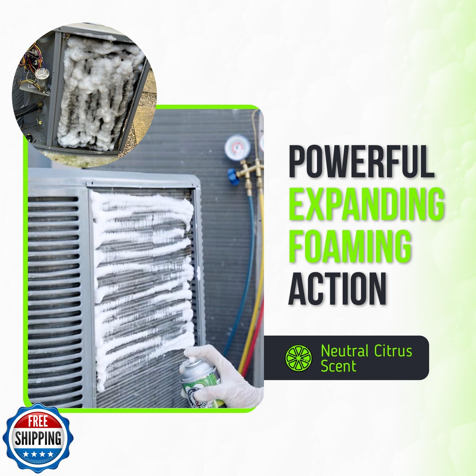 Leak Saver Foam Blaster AC Coil Cleaner for AC Unit | No Rinse Formula for Ev