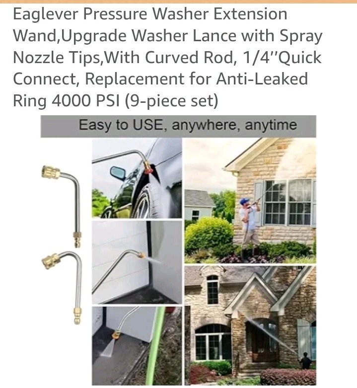 Eaglever Pressure Washer ExtensionWand, Upgrade Washer Lance with Spray Nozzle