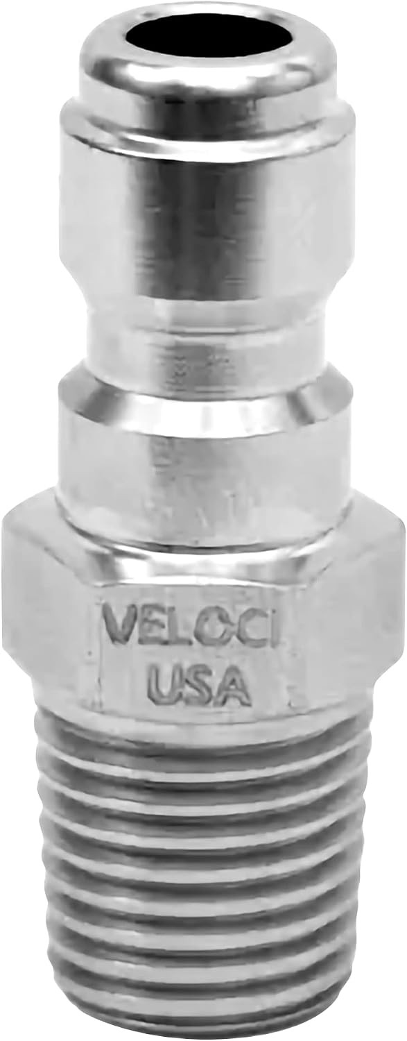 Veloci Prima 1/4″ Stainless Steel Male NPT Quick Coupler Plug – Pressure Washers