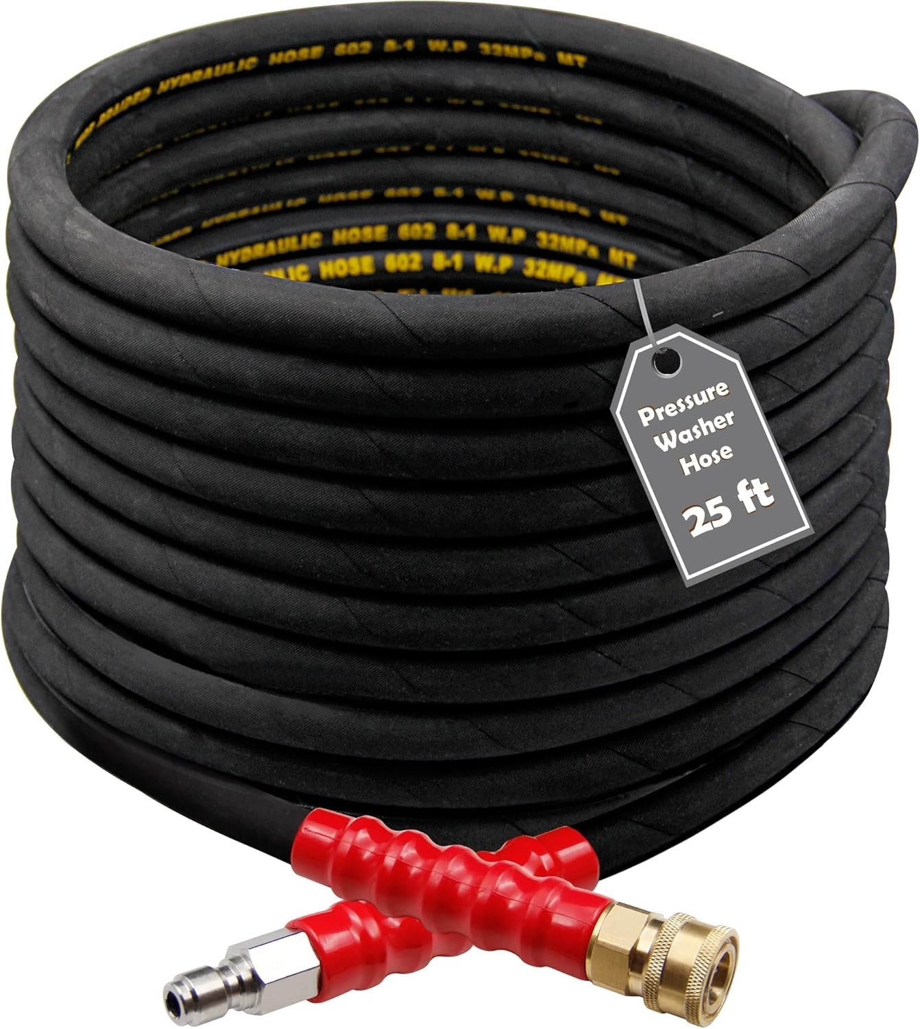 Versatile 25FT Pressure Washer Hose, 4000 PSI | Ideal for Home & Business Use