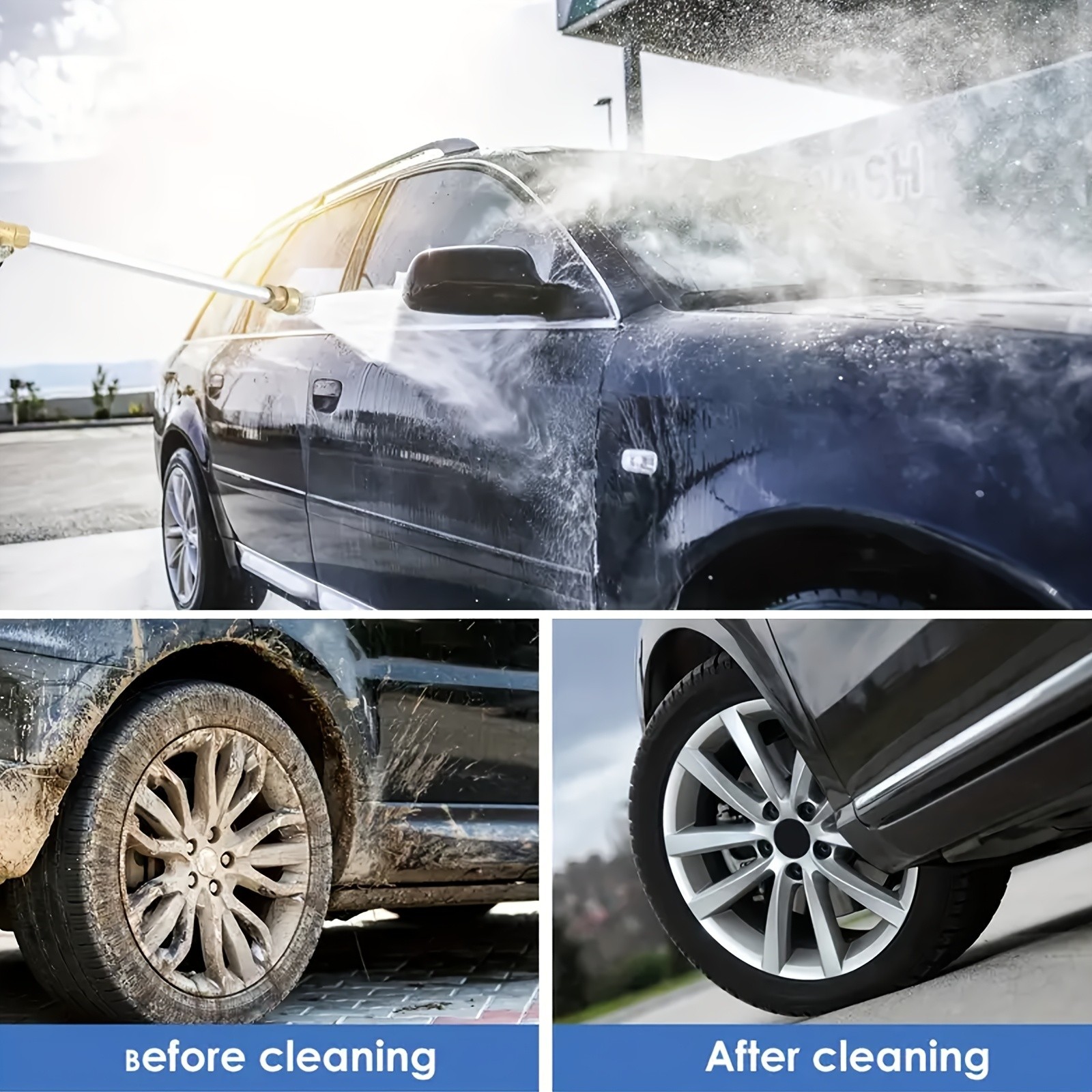 High Pressure Washer Gun – Dual Nozzles, Garden Hose Compatible for Car & Patio