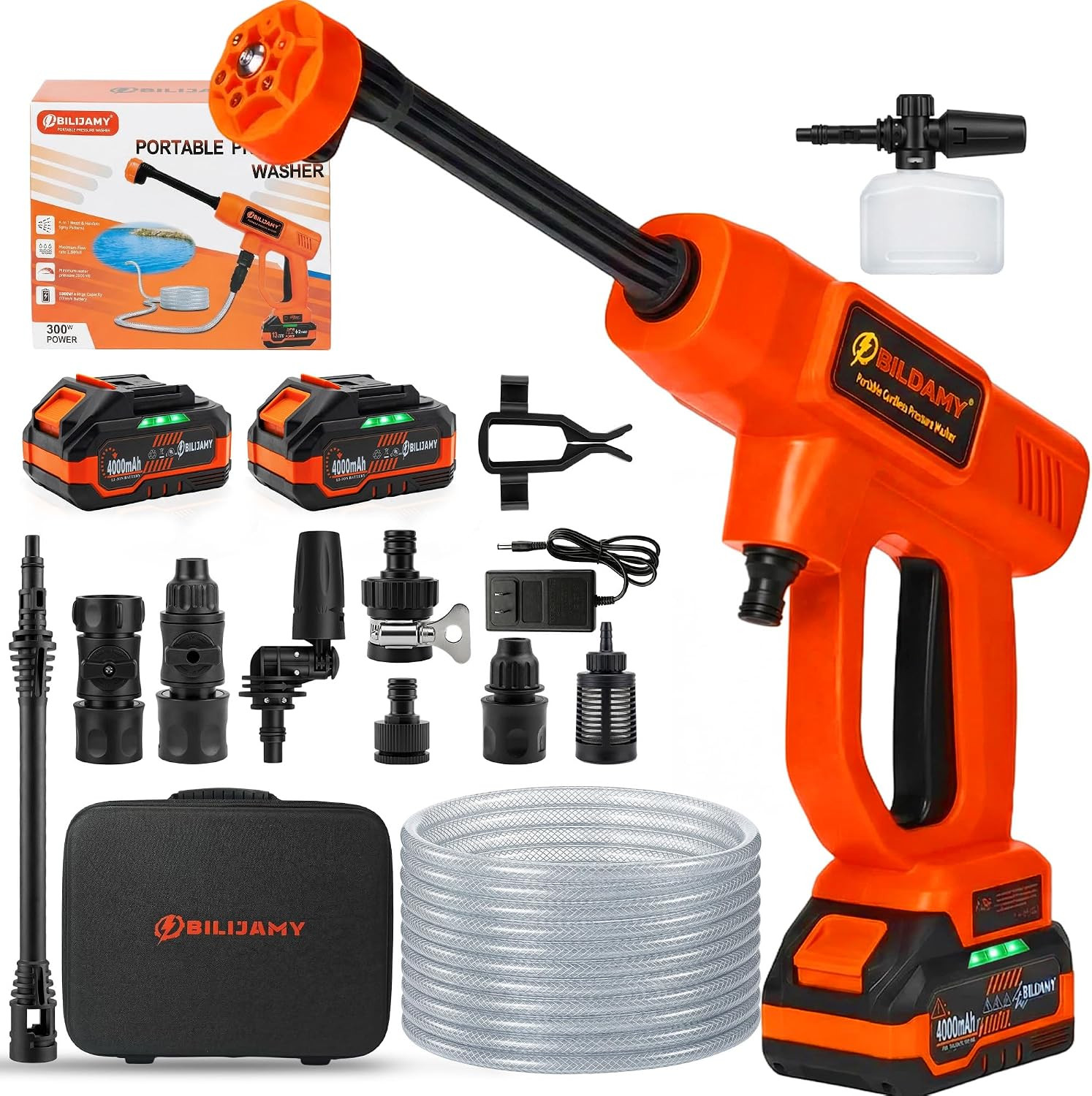 Cordless Pressure Washer, Portable Power Washer – 2X4.0H Batteries | Lightweight