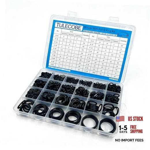 20 Size 1020 Pcs Universal Metric Nitrile Rubber(NBR) O Ring Assortment AR35