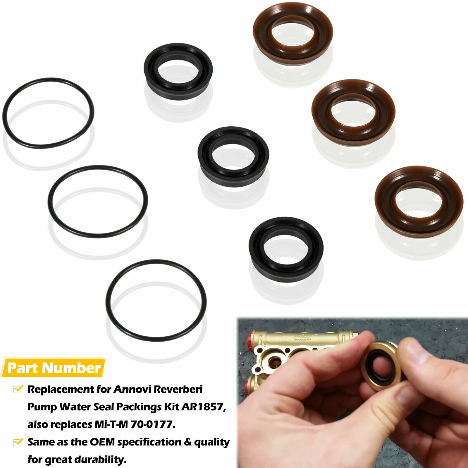 AR1857 Seal Packing Kit 18mm XR Annovi Reverberi RK RKA RKV Pressure Washer Pump