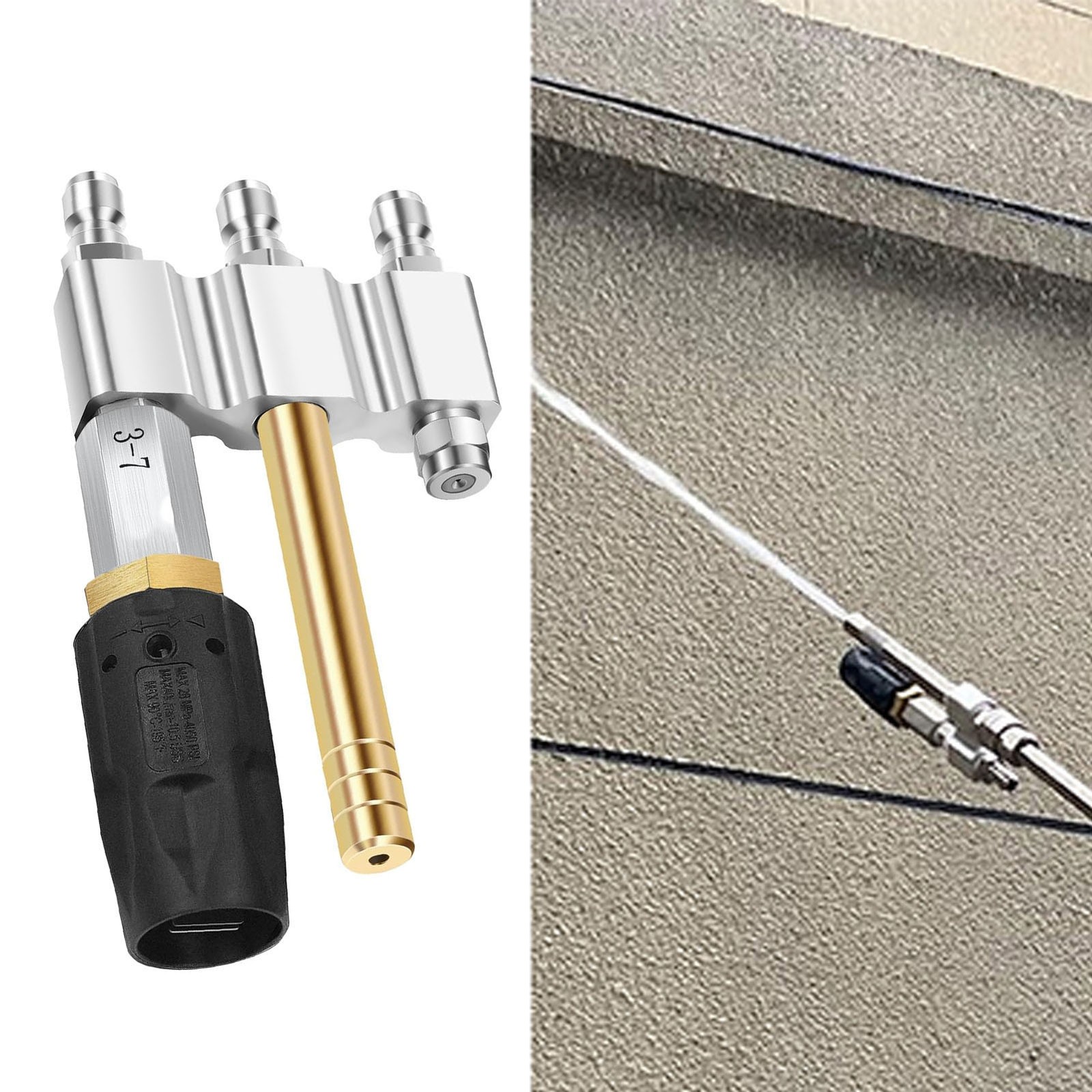 M5 Twist Nozzle 1/4in Quick Connection 1000-6000Psi 3-7GPM 3 In 1 Nozzle
