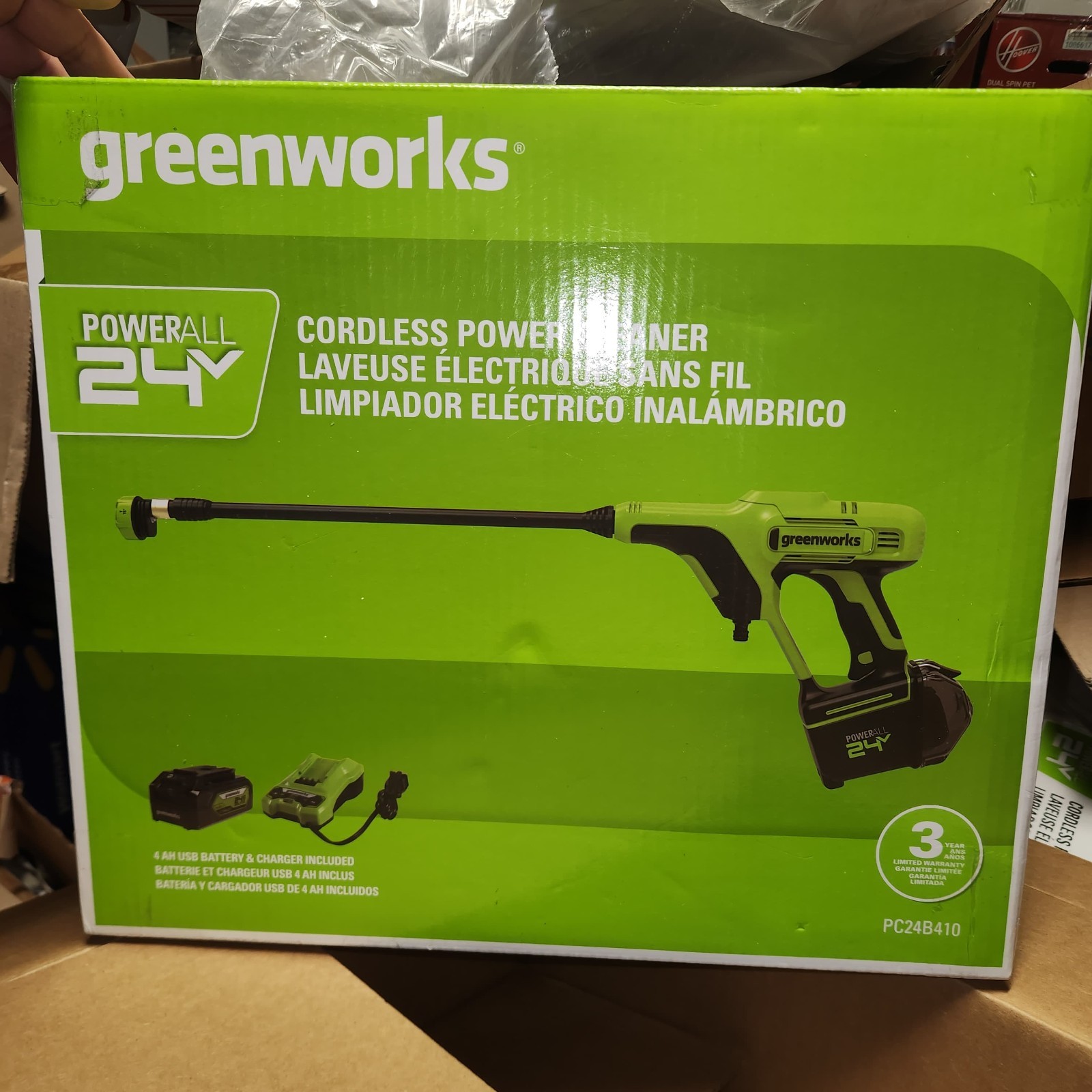 Greenworks 24V Cordless Pressure Washer 600PSI 0.8GPM w/ 4Ah Battery and Charger