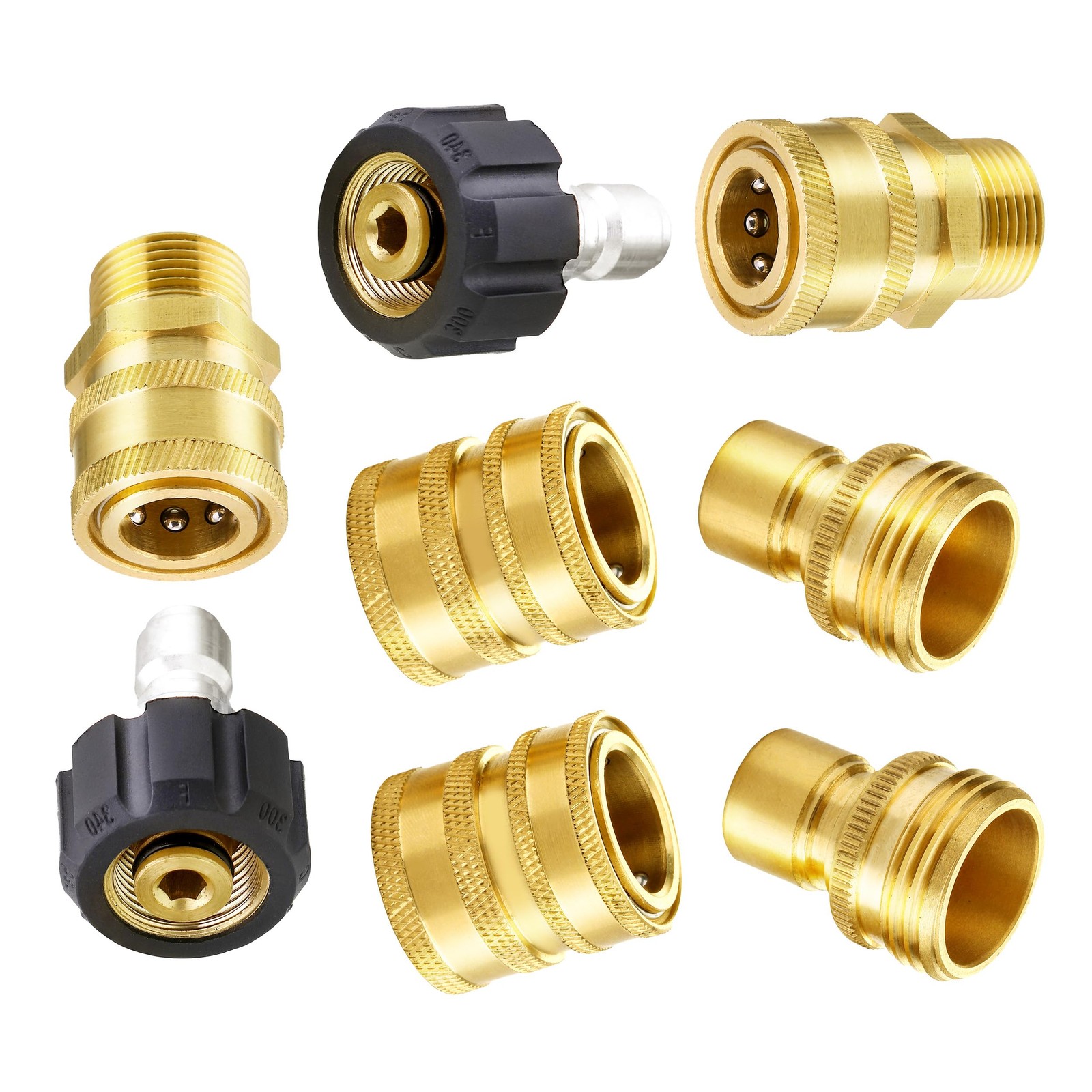Ultimate Pressure Washer Adapter Set, Quick Disconnect Kit, M22 Swivel to 3/8…