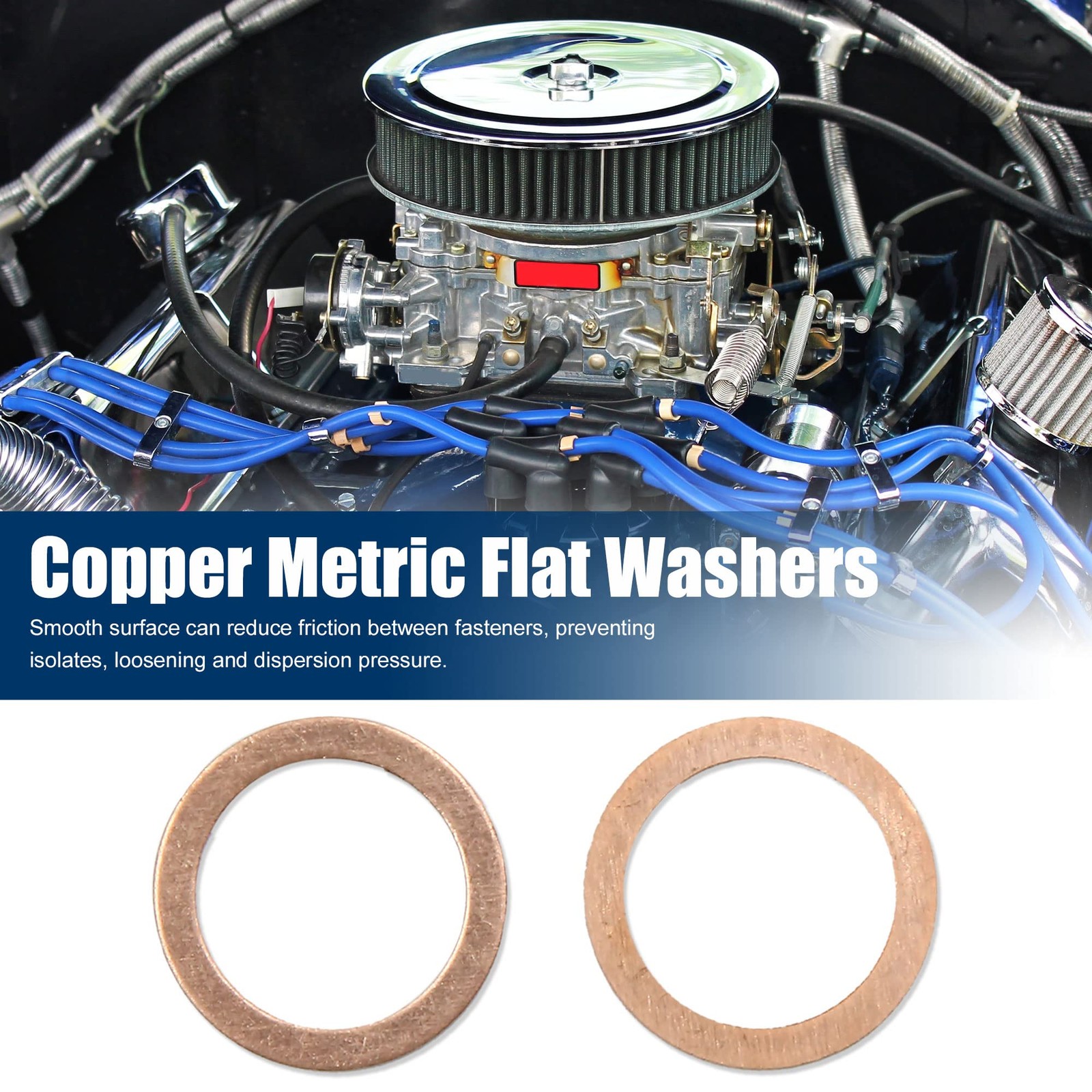 Copper Crush Washers Car Engine Flat Sealing Gaskets Rings M15 20mm 30 PCS