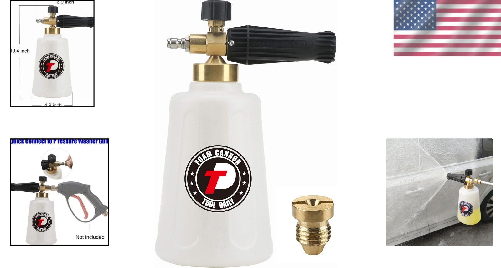 Efficient Snow Foam Lance with Large 1.5L Tank & Adjustable Foam Settings