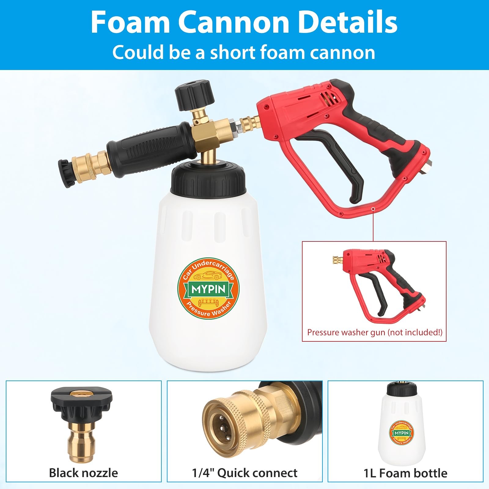 2-in-1 Undercarriage Pressure Washer Water Broom with Replaceable Nozzle, 16 …