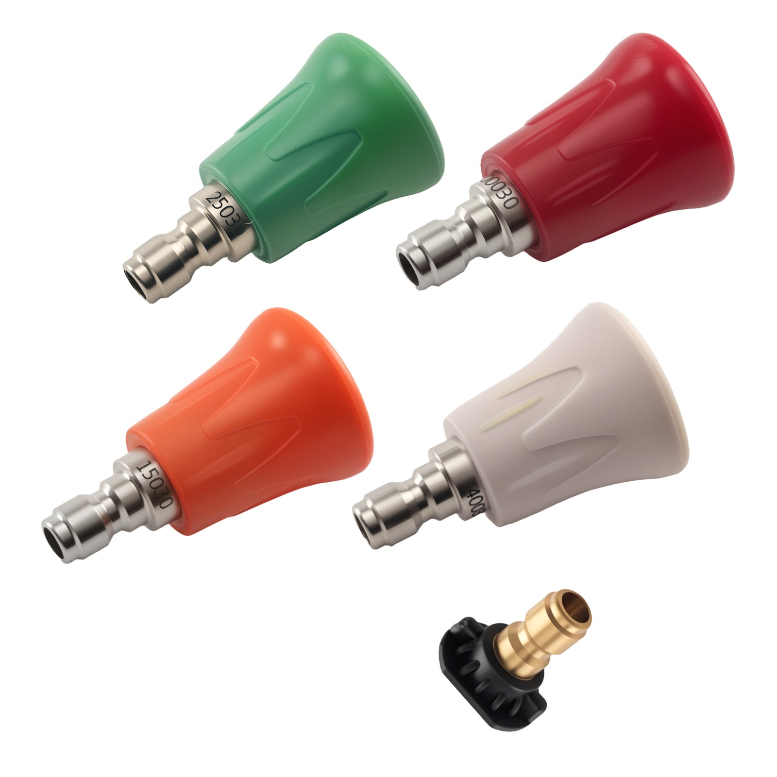 5pcs Pressure Washer Nozzle Tips Stainless Steel w/ Guard 1/4″ QC