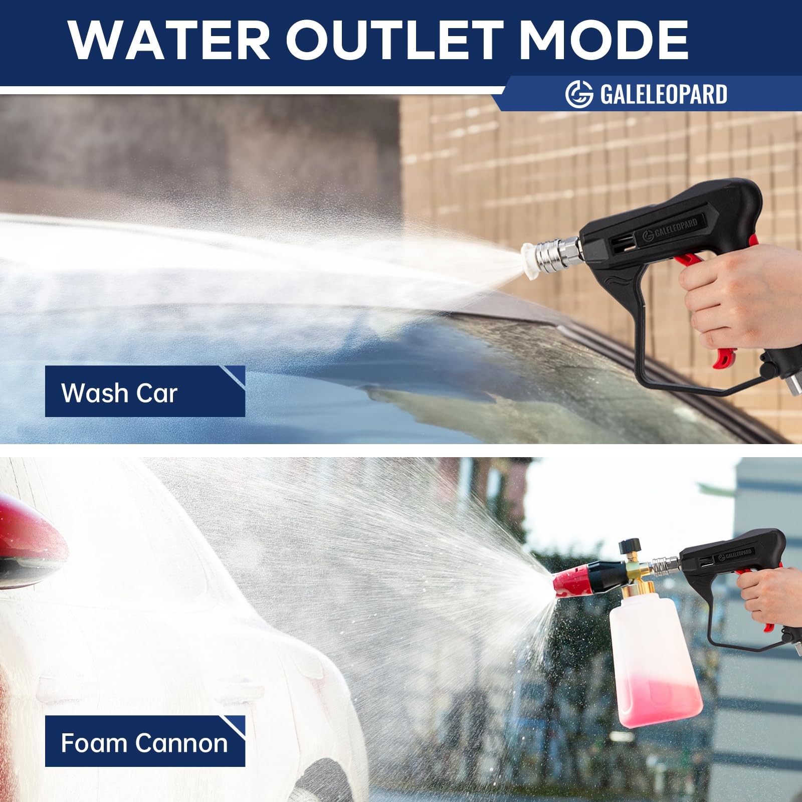 Pressure Washer Gun 4350 PSI Short Trigger 1/4 Quick Connect 5 Tips M22