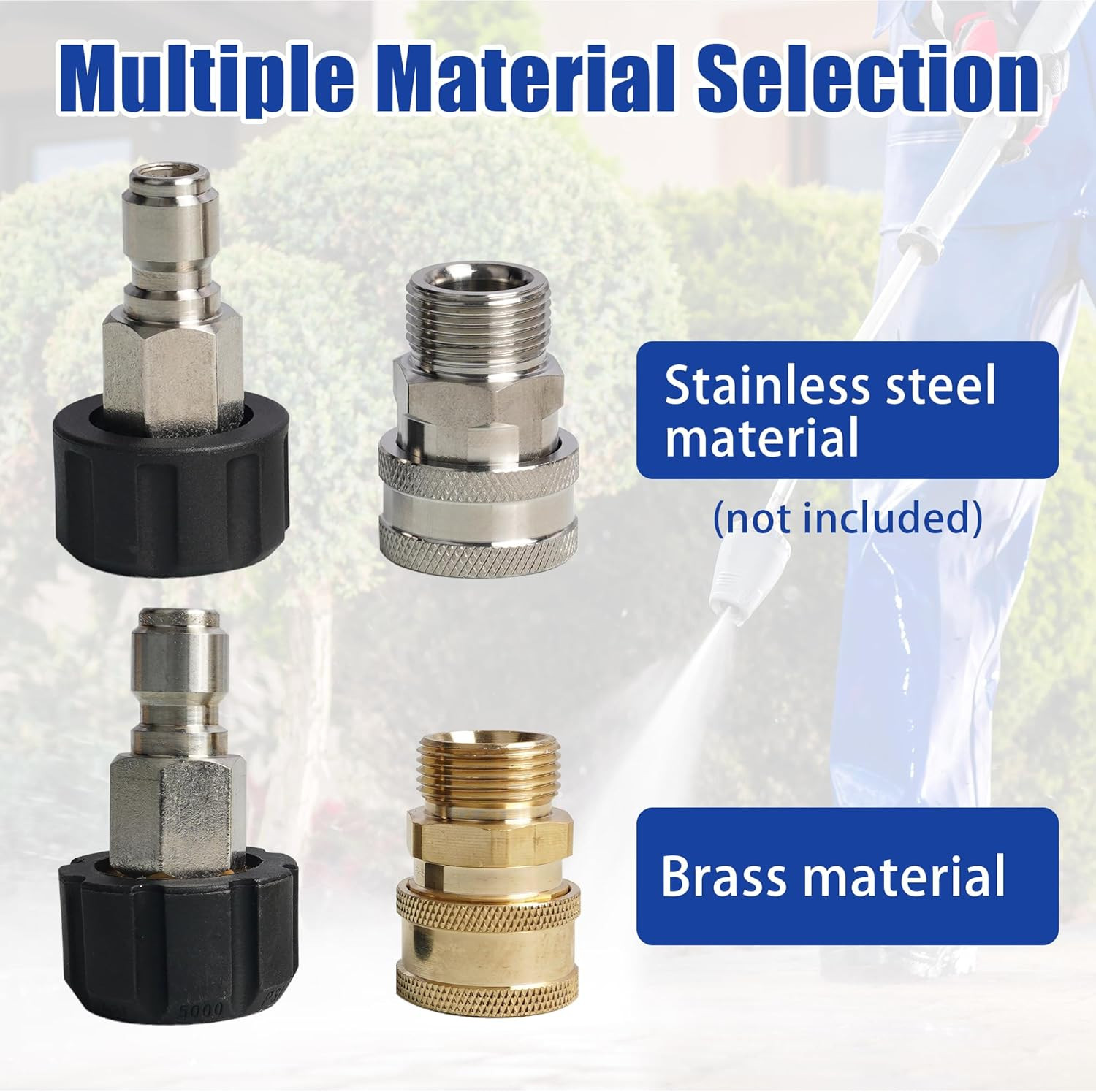 Pressure Washer Quick Connect Fittings M22 14Mm to 3/8 In Power Washer Adapter,