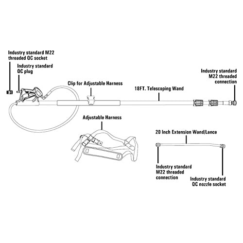 Pressure Washer Extension Wand Telescoping 4000PSI