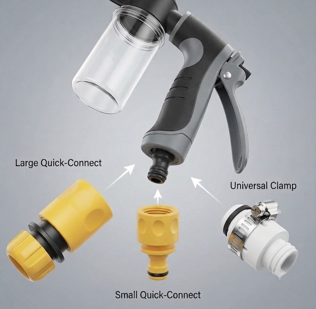 Hose Hawk Pressure Washer Nozzle Pro 360° Rotating 3 Spray Modes Compact