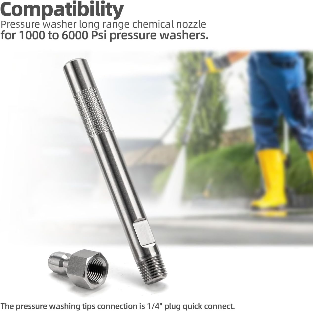 Long Range Chemical Nozzle for Pressure Washer, Power Washer Shooter Tip Compati