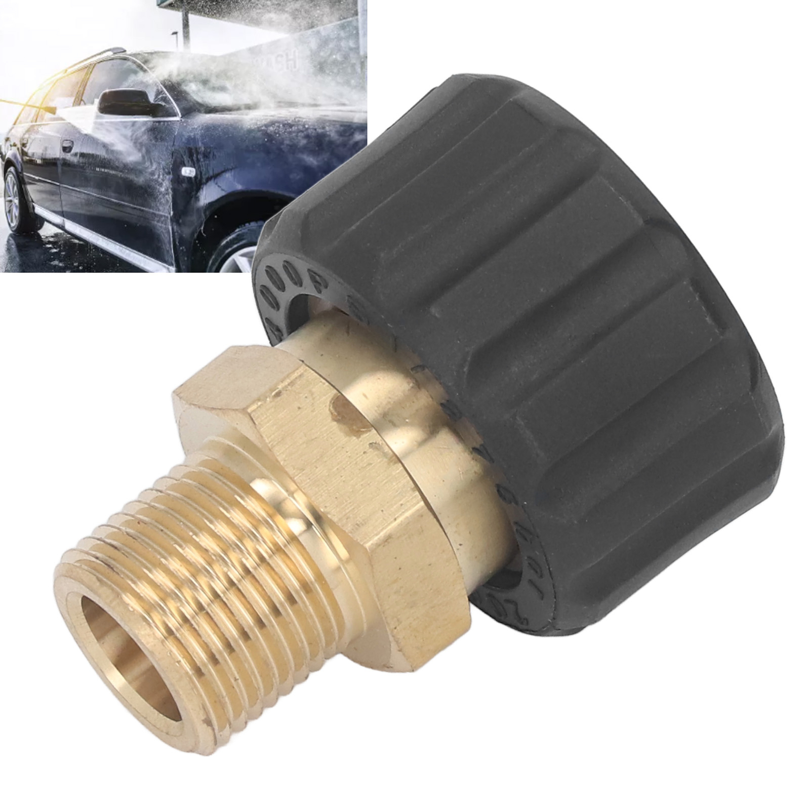 (Male G3/8 To Female M22 14mm)Pressure Washer Adapter Hose Connector 5000PSI
