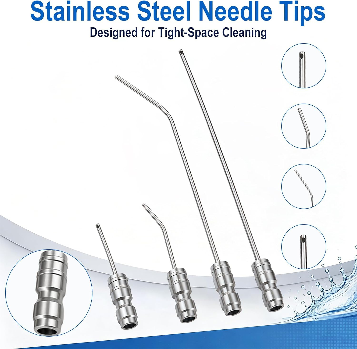 Pressure Washer Needle Nozzle Kit,4 Pack Stainless Steel Flush Wand Tips, 1/4 In