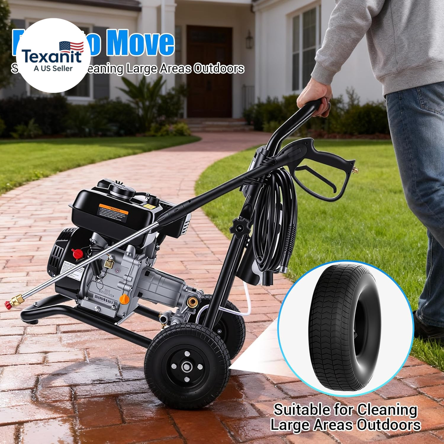 Gas Powered Pressure Washer 4200 PSI Gas Power Washer 4.0 GPM 212CC Commercial H
