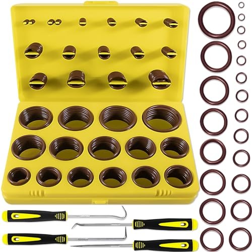 PCS 30 Sizes Metric Viton O-Ring Assortment Kit for Various Chemicals, 386