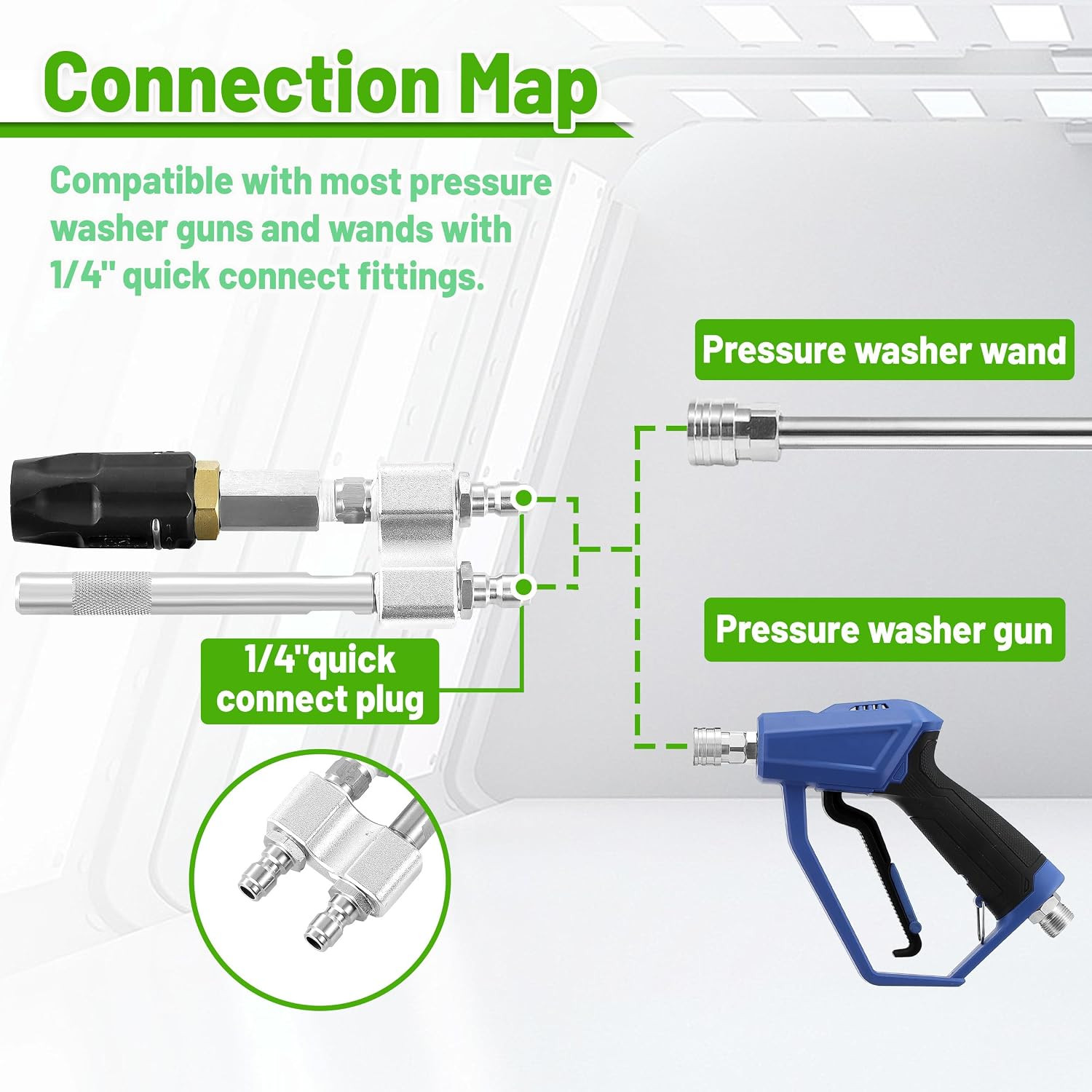 M5 Twist Nozzle for Pressure Washer – Adjustable Long Range Shooter Tip with 1/4
