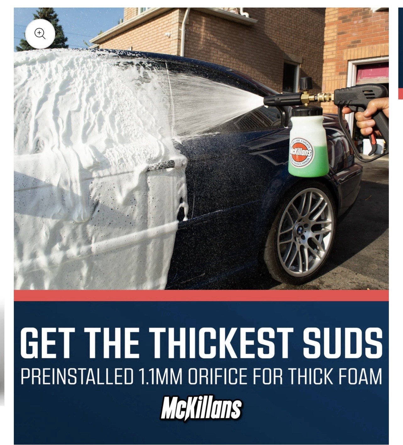 McKillans Foam Cannon Wide Mouth Pressure Washer Lance 1/4in Quick Connect