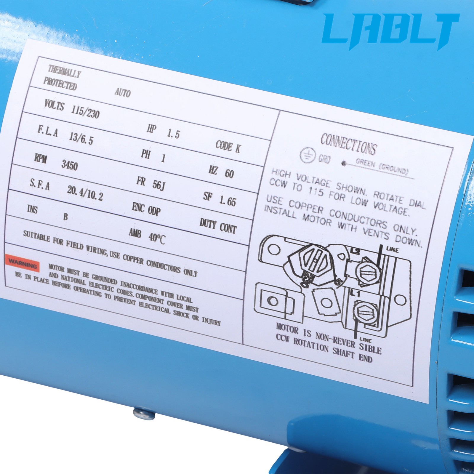 LABLT 1PH GT15 Water Well Irrigation Sprinkler Pump 1.5 HP 115/230V Self Priming