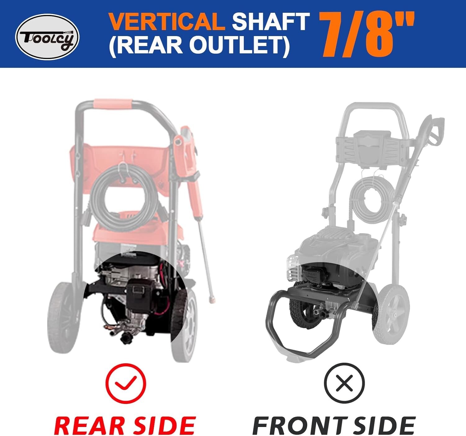 TOOLCY High Pressure Washer Pump 3100 PSI 7/8″ Shaft Vertical 2.5 GPM