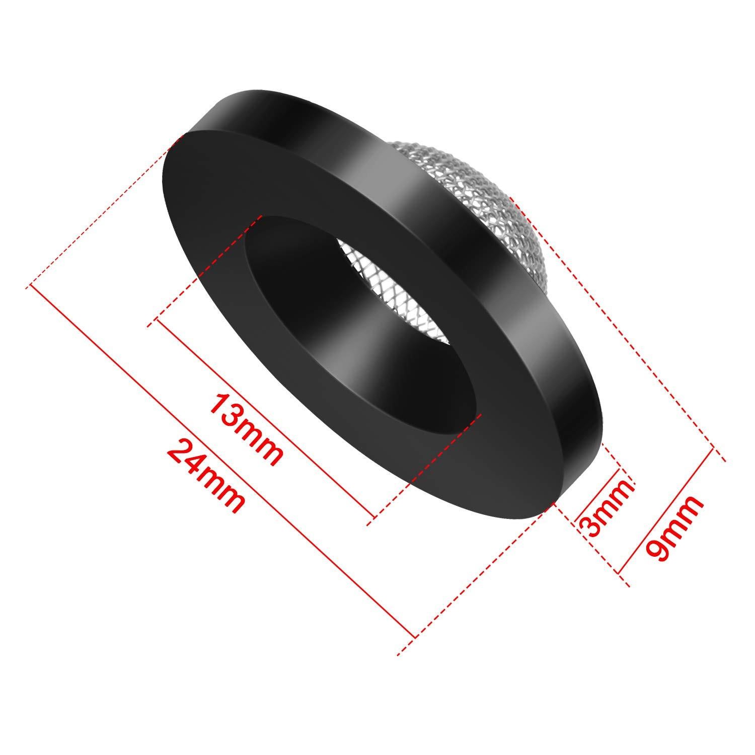 20 Pcs Hose Washer with Screen Filter Washers Stainless Steel & Black Rubber Fil