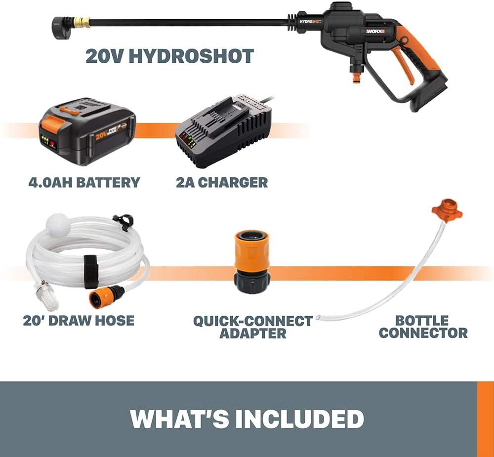 Limpiador Electrico Portatil Hydroshot 20V Power Share 320 Psi -Wg620 (Bateria