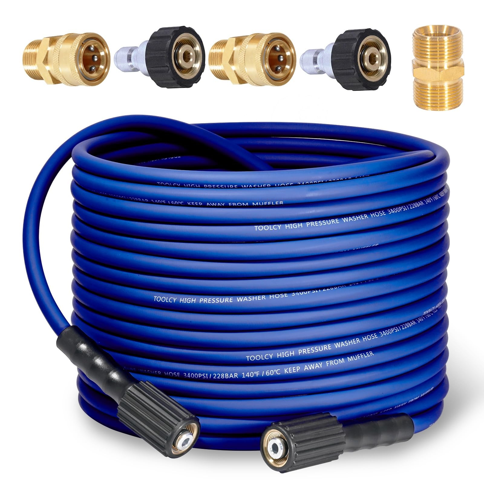 TOOLCY PVC pressure washer hose 50ft 3400 PSI