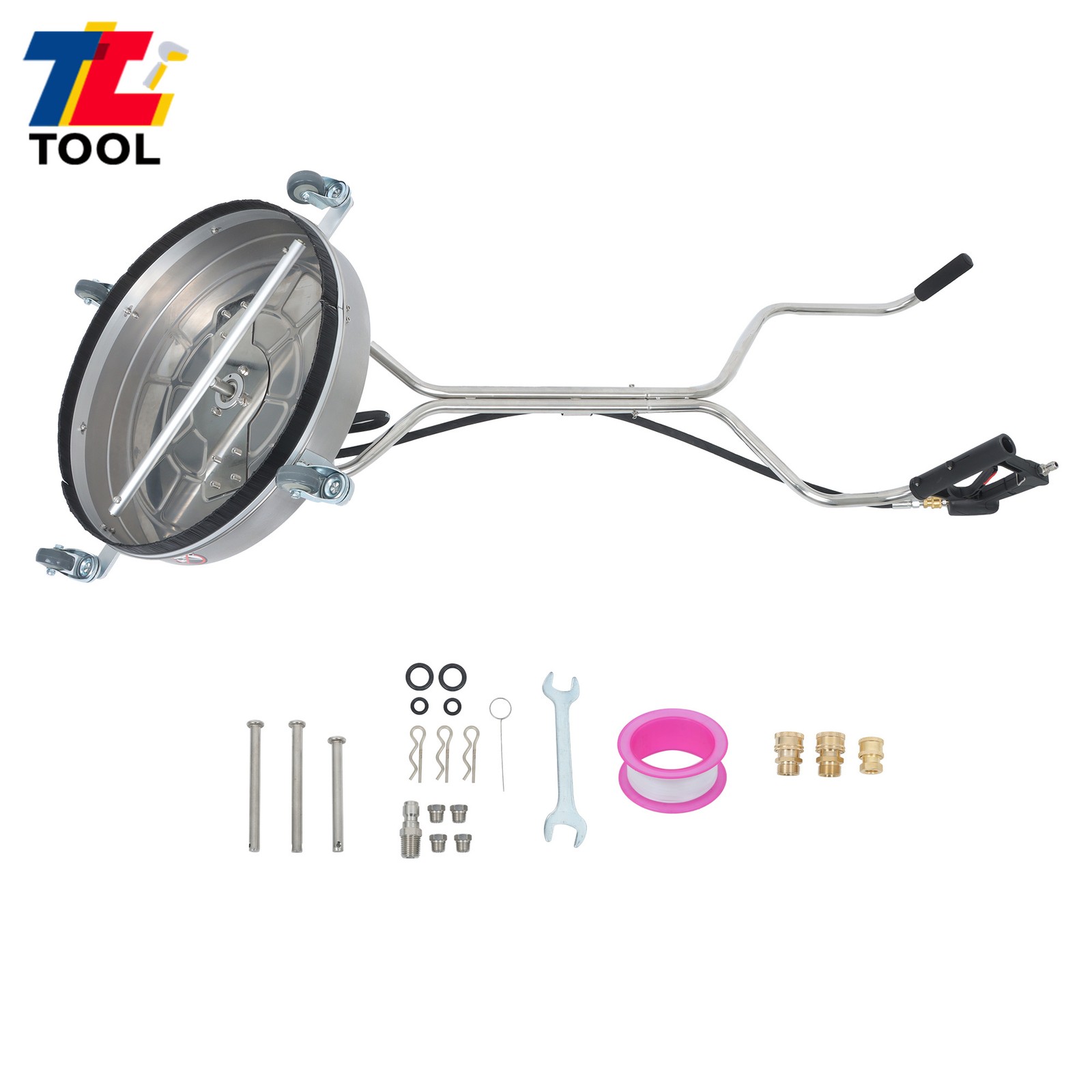 24″ Pressure Washer Surface Cleaner w/ Handles & Wheels Quick Connect