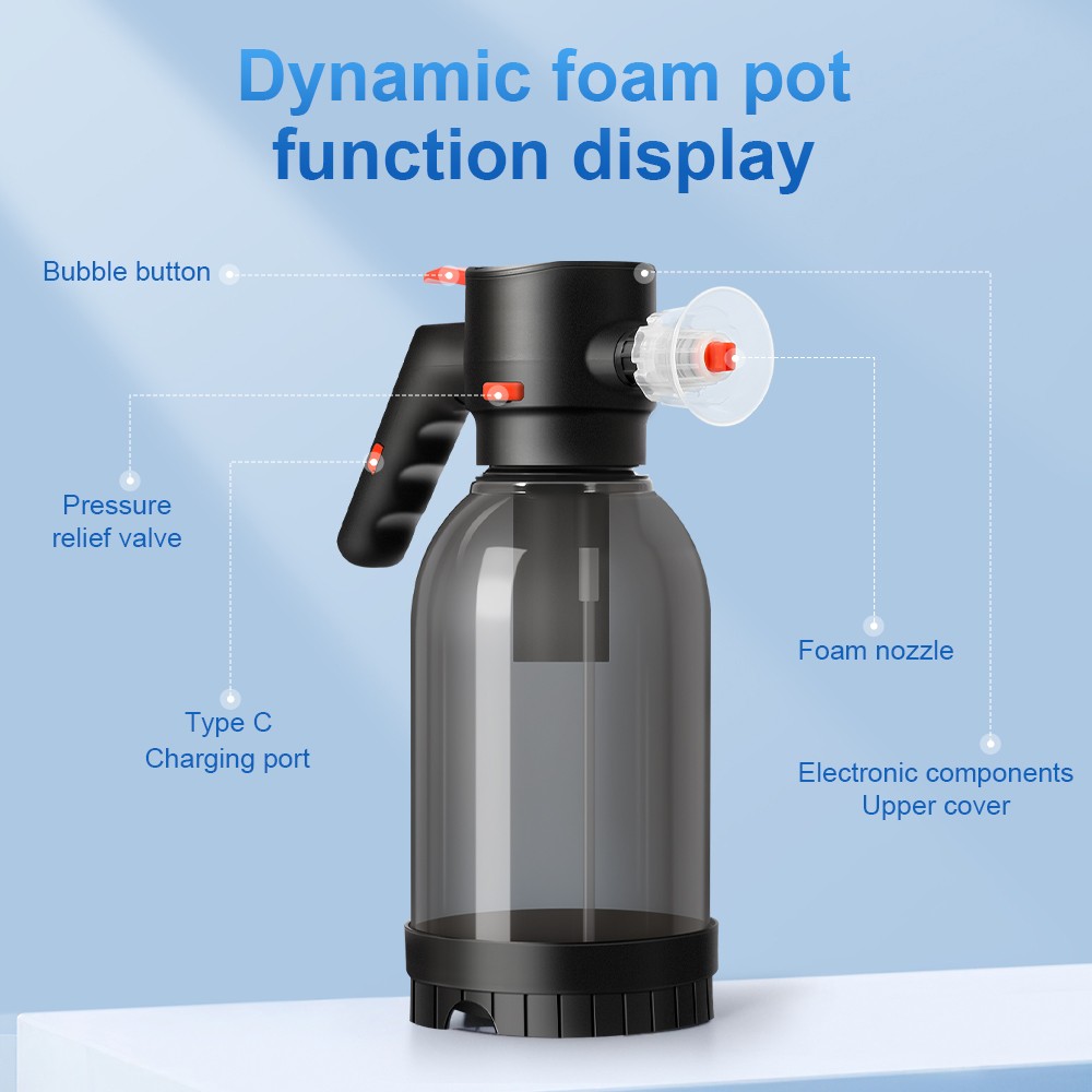 2L Electric Foam Spray Bottle Automatic Rechargeable Sprayer Cordless Car Wash