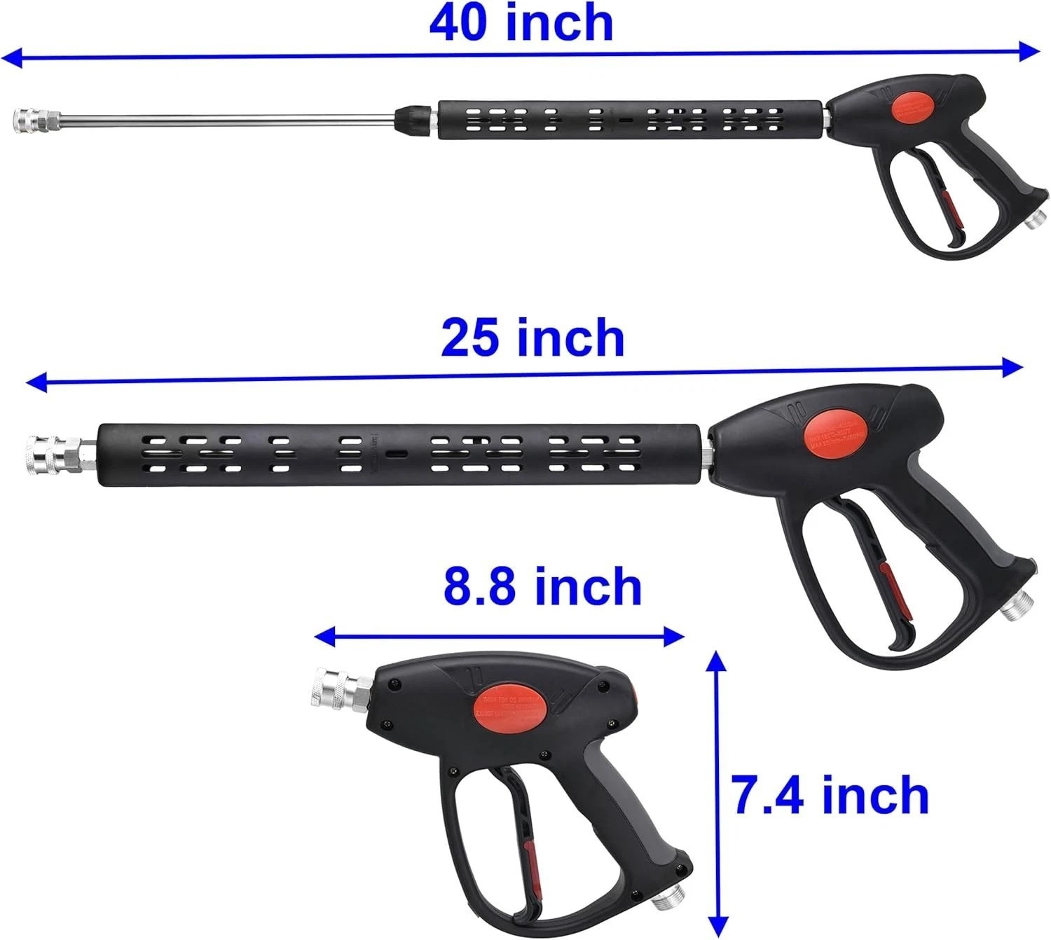 Replacement Pressure Washer Gun with 15mm or 14mm Fitting & 5 Nozzles