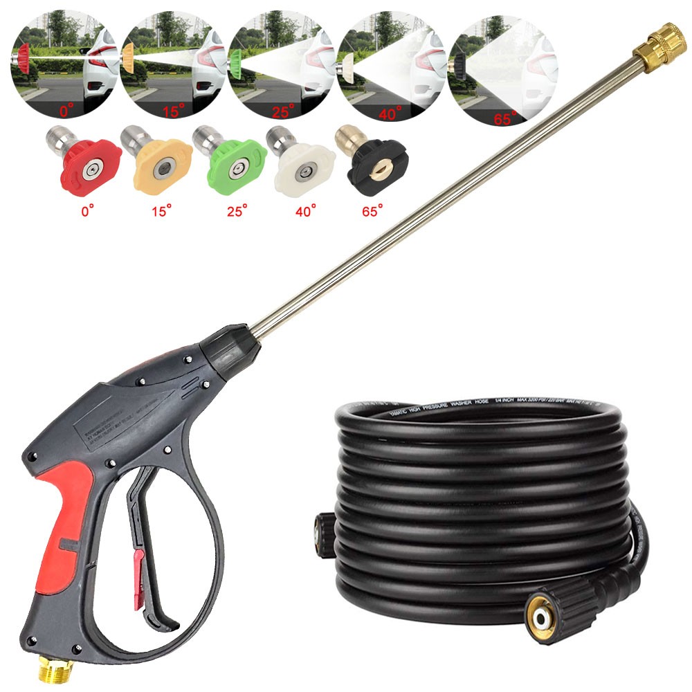High Pressure Car Power Washer Gun Spray Wand Lance Nozzle and Hose Kit