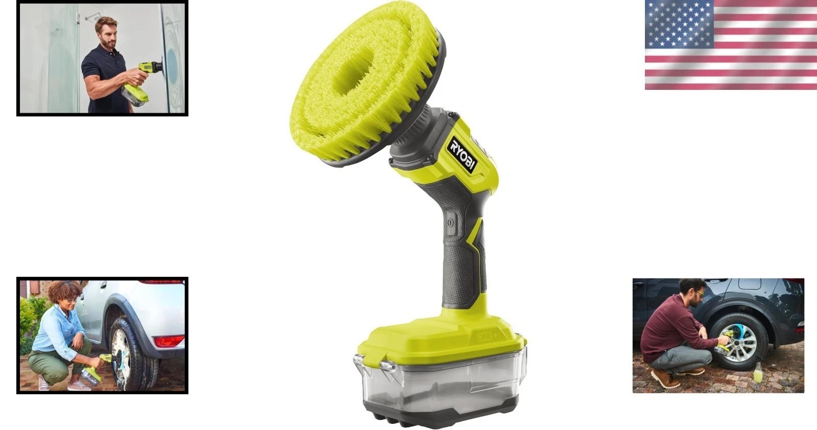 Ryobi Green 18V Power Scrubber – Lightweight & Waterproof Cleaning Tool