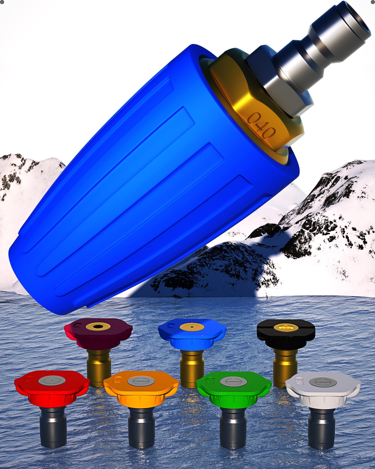4000 PSI Rotating Turbo Nozzle Pressure Washer Tips, Power Washer , 1/4 Quick…
