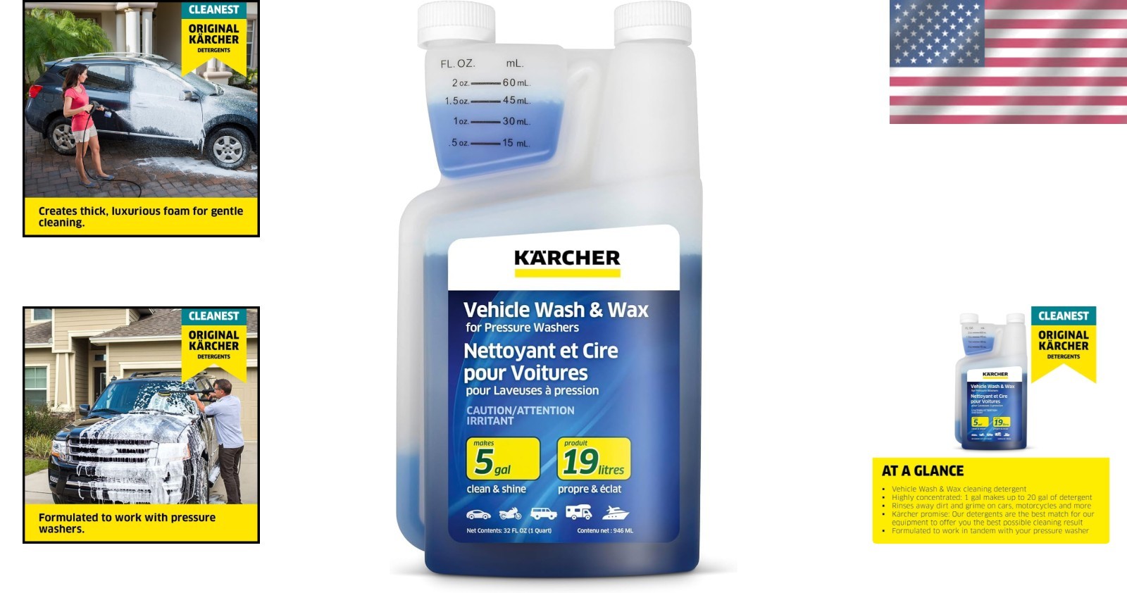 Kärcher 32oz Vehicle Wash & Wax: Effective & Eco-Friendly Cleaning Solution