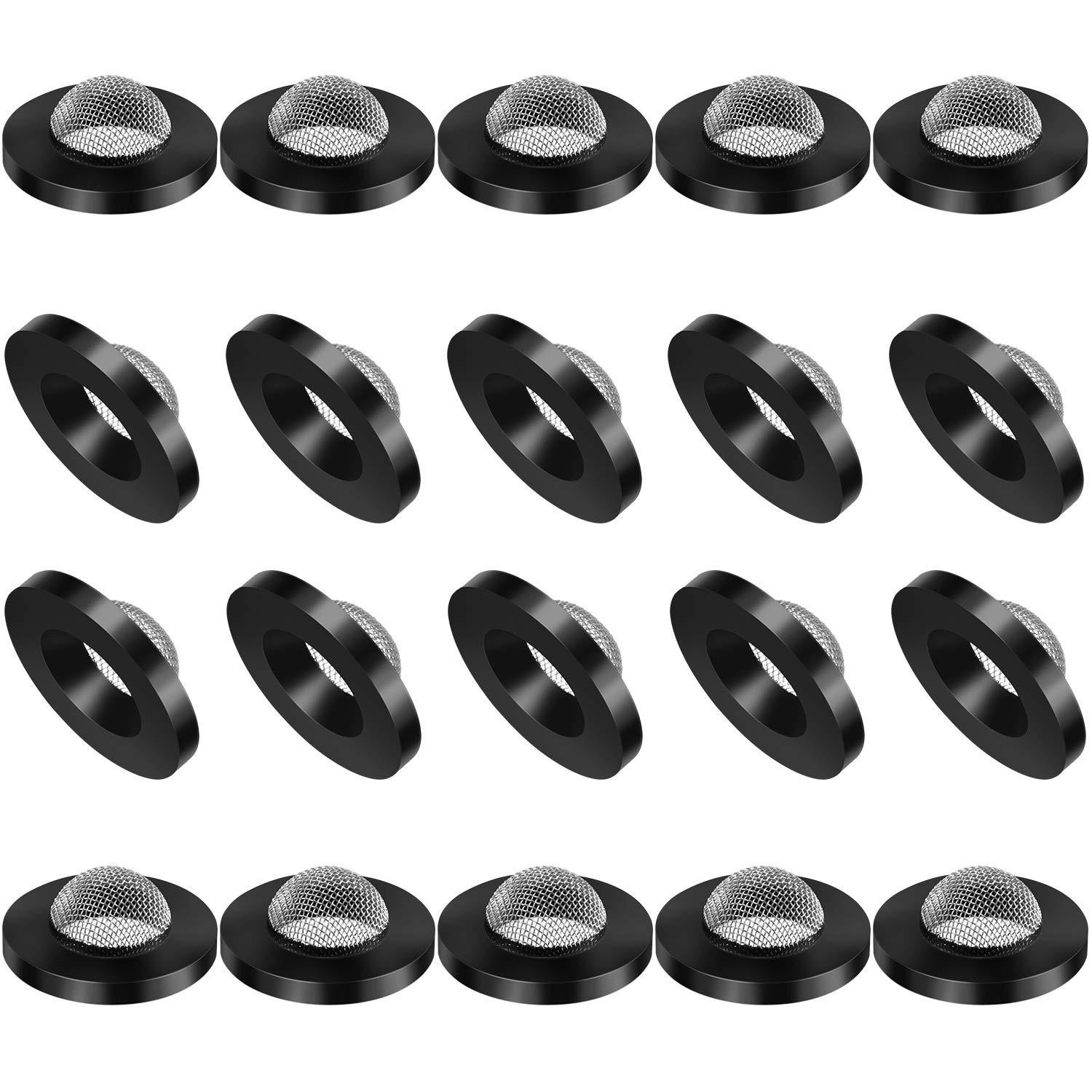 20 Pcs Hose Washer with Screen Filter Washers Stainless Steel & Black Rubber Fil