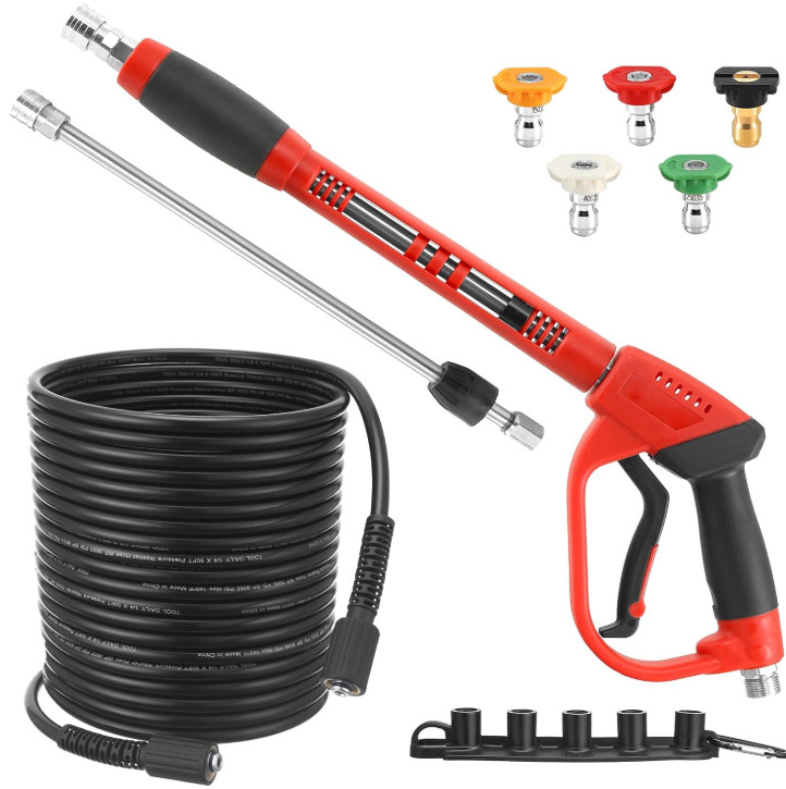 Kit pistola hidrolavadora manguera 50FT lanza 5 boquillas 3600PSI, Nuevo