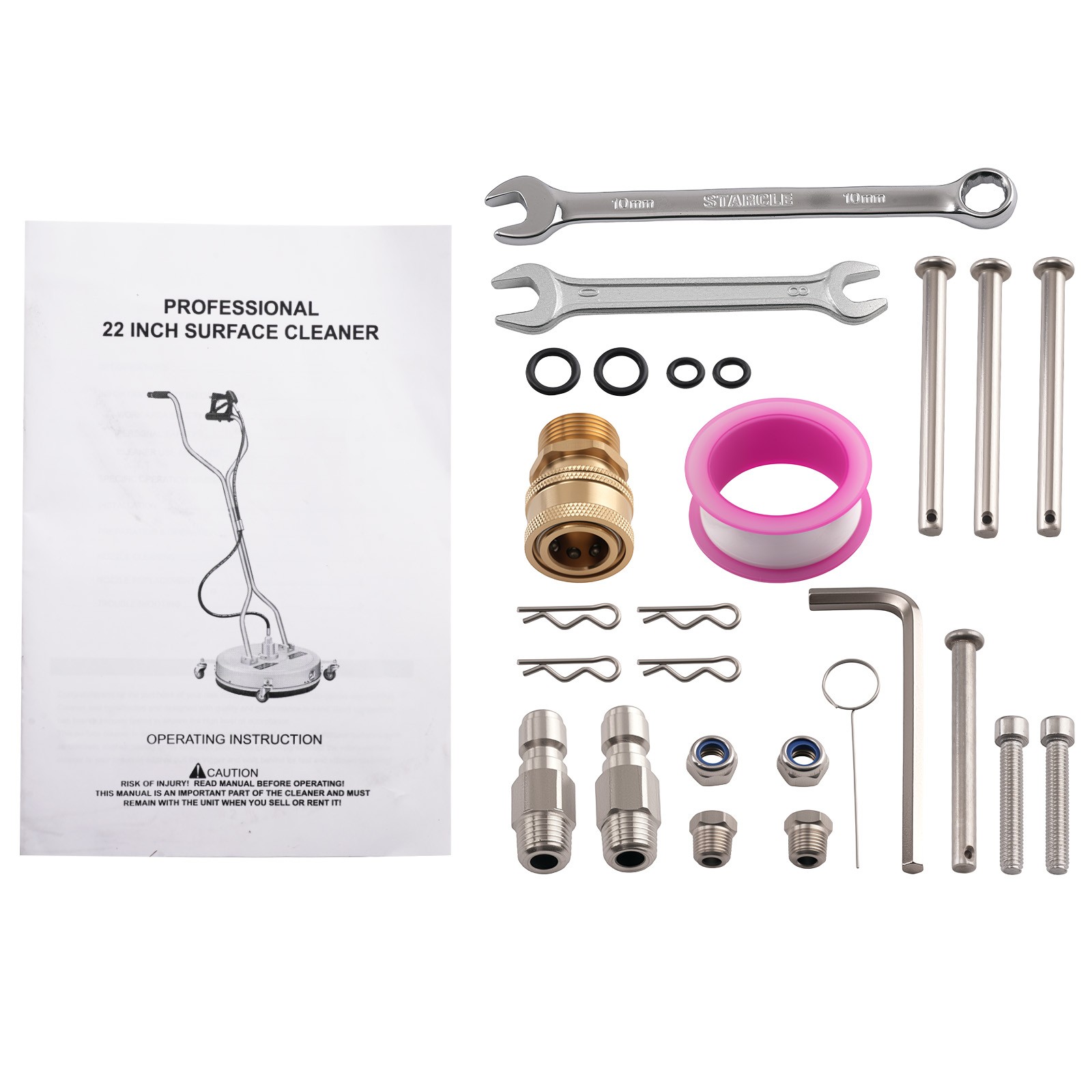 22″ Stainless Surface Cleaner Pressure Washer 4200 PSI 3/8″ Quick Connect