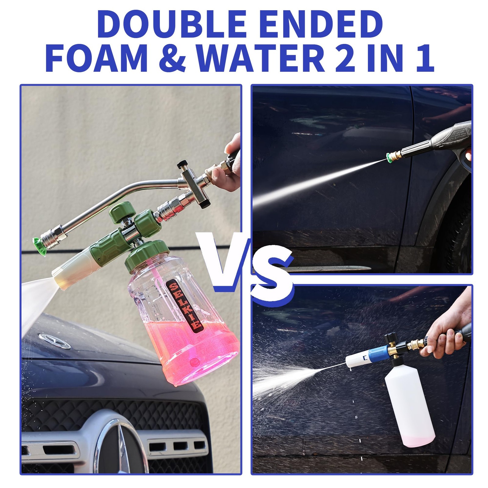 Foam Cannon with Double Tip Attachment,Adjustable Pressure Washer Foam Blaste…
