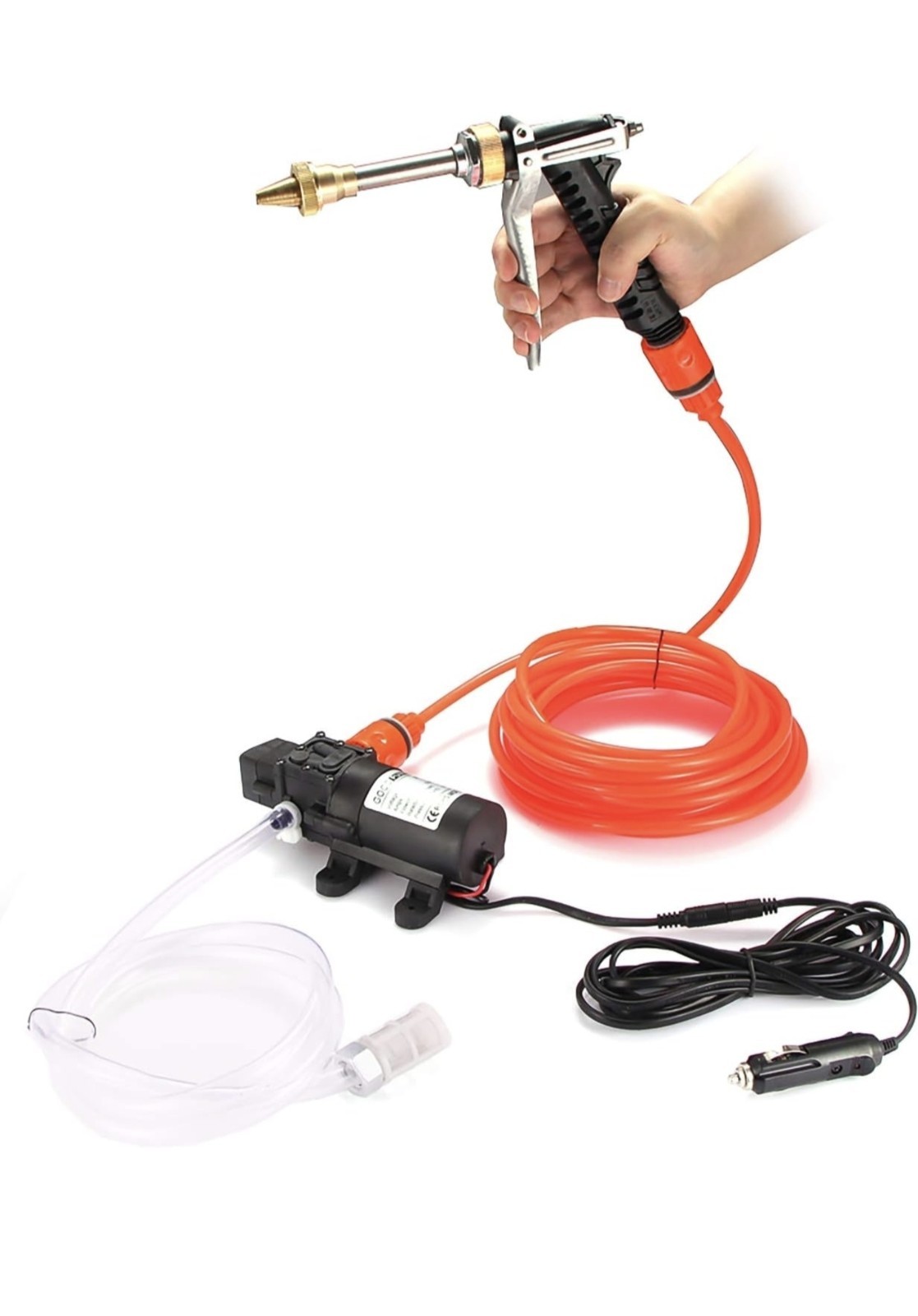 Car Washer Kit,100W Electrical Car Wash Pump Portable High Pressure 12V130PSI