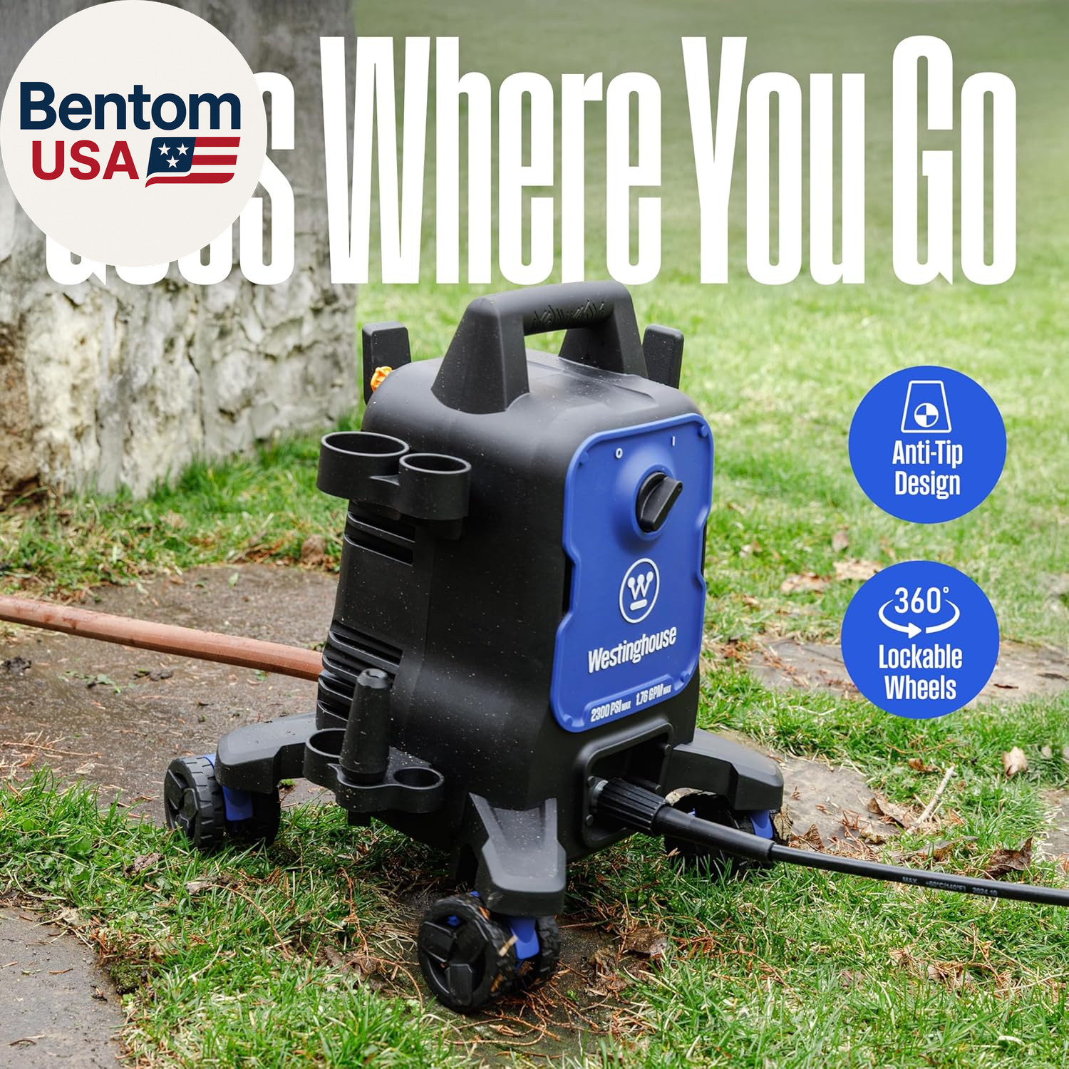 Epx3100 Electric Pressure Washer, 2300 Max PSI 1.76 Max GPM with Anti-Tipping Te
