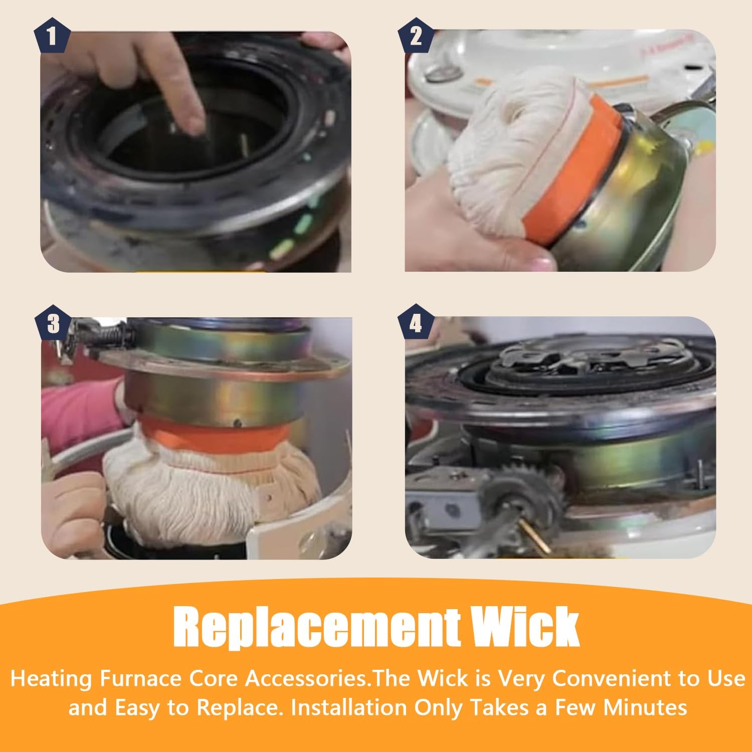 32225 Kerosene Heater Replacement Wicks for Kero World KW-24C 1, White